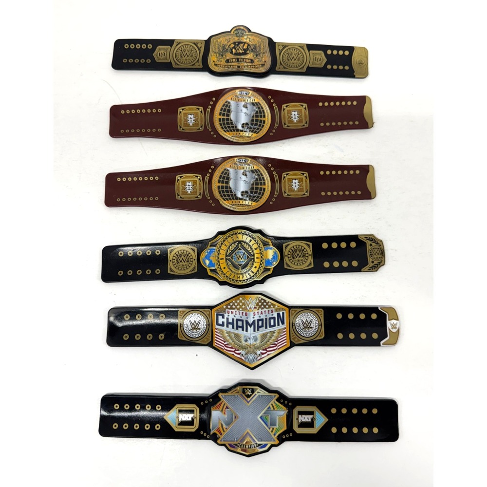 WWE Slap Bands Championship Belts Lot Of 6 Bands NXT Wrestling Slap Bracelets